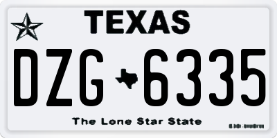 TX license plate DZG6335