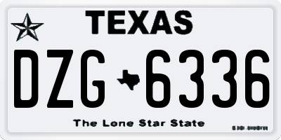 TX license plate DZG6336
