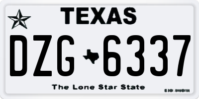 TX license plate DZG6337