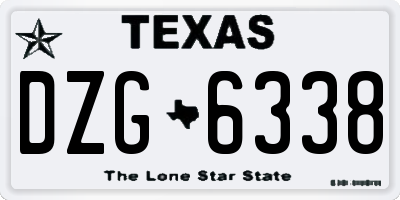 TX license plate DZG6338