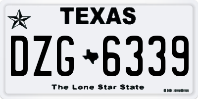 TX license plate DZG6339
