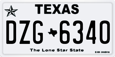 TX license plate DZG6340