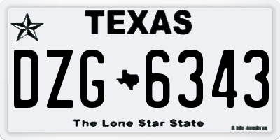 TX license plate DZG6343