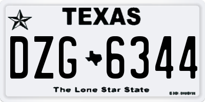 TX license plate DZG6344