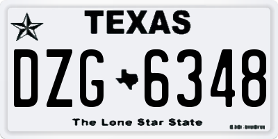TX license plate DZG6348