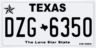 TX license plate DZG6350