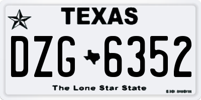 TX license plate DZG6352