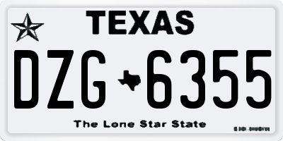 TX license plate DZG6355