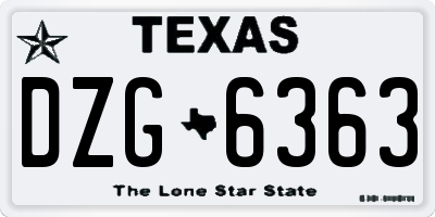 TX license plate DZG6363