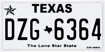 TX license plate DZG6364