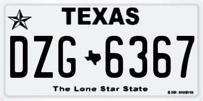 TX license plate DZG6367