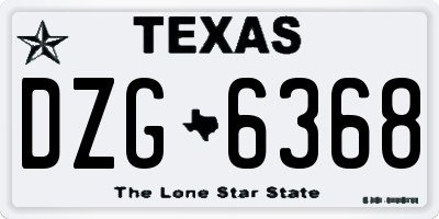 TX license plate DZG6368