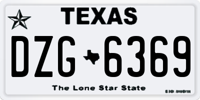 TX license plate DZG6369