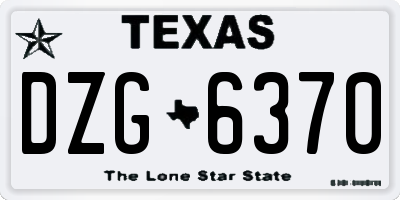 TX license plate DZG6370