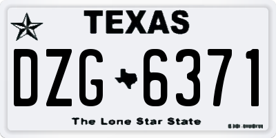 TX license plate DZG6371