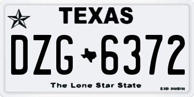 TX license plate DZG6372