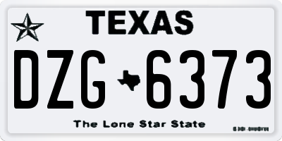 TX license plate DZG6373