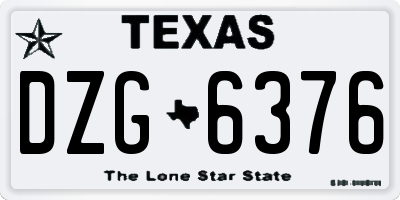 TX license plate DZG6376