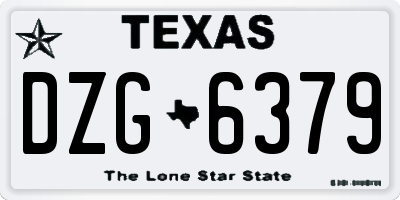 TX license plate DZG6379