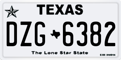 TX license plate DZG6382