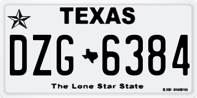 TX license plate DZG6384