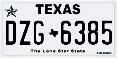 TX license plate DZG6385