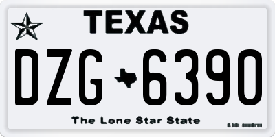 TX license plate DZG6390
