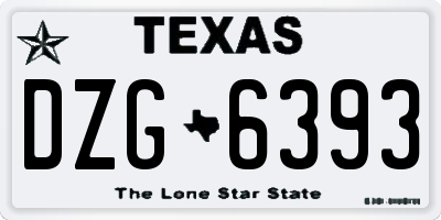 TX license plate DZG6393