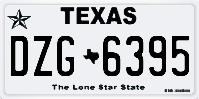 TX license plate DZG6395