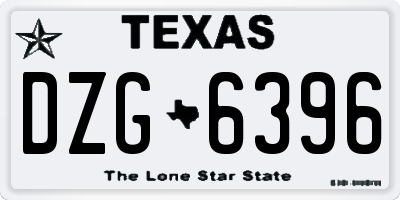 TX license plate DZG6396