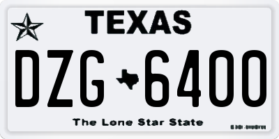 TX license plate DZG6400