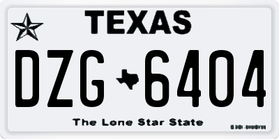 TX license plate DZG6404