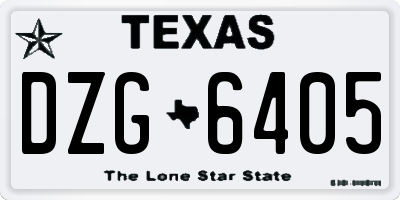 TX license plate DZG6405