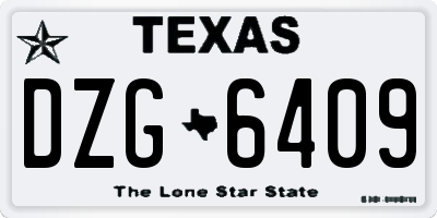 TX license plate DZG6409