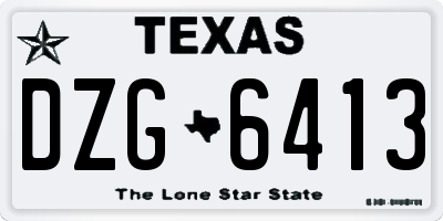 TX license plate DZG6413