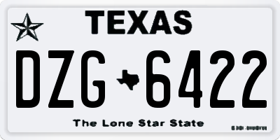 TX license plate DZG6422