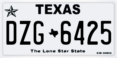 TX license plate DZG6425