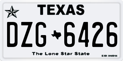 TX license plate DZG6426