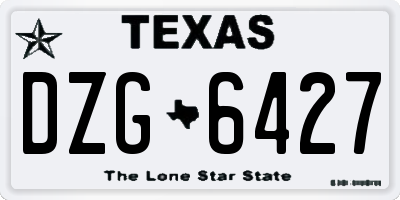 TX license plate DZG6427