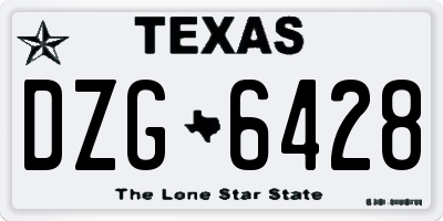 TX license plate DZG6428