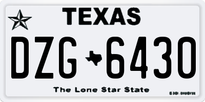 TX license plate DZG6430