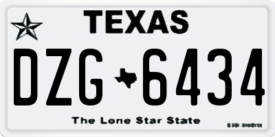 TX license plate DZG6434
