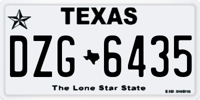 TX license plate DZG6435