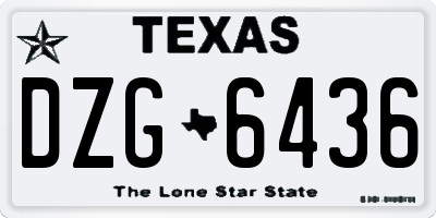 TX license plate DZG6436
