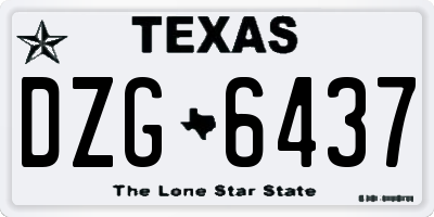 TX license plate DZG6437