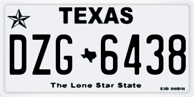 TX license plate DZG6438