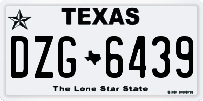 TX license plate DZG6439