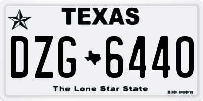 TX license plate DZG6440