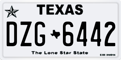 TX license plate DZG6442