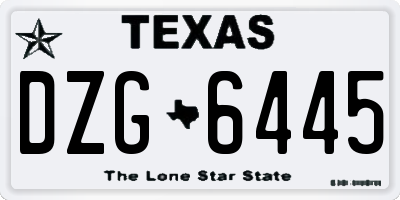 TX license plate DZG6445